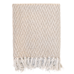  Aix Plaid af overskudsgarn, L150/B130 cm latte