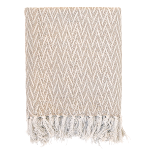  Aix Plaid af overskudsgarn, L150/B130 cm latte