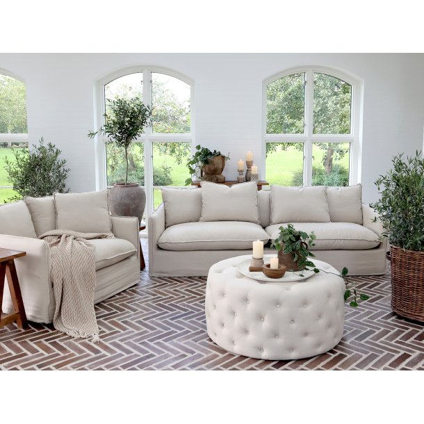  Aix Plaid af overskudsgarn, L150/B130 cm latte