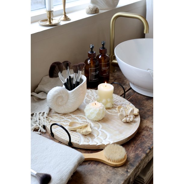 Vase musling, H14/L17/B10 cm antique creme