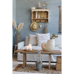 Vase musling, H32,5/L38,5/B20 cm antique creme