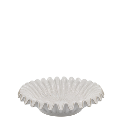 Fad m. rillet kant, H8,5/�35 cm antique creme