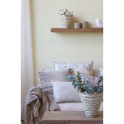 Vase m. riller, H30/�30 cm antique creme