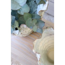 Vase m. riller, H30/�30 cm antique creme