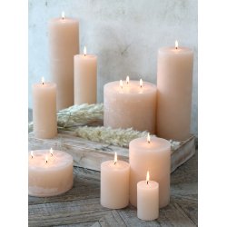  Macon Bloklys rustik med 3 v�ger 80 t, H15/�15 cm nude