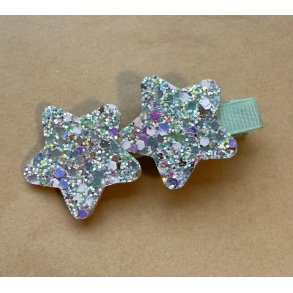 Hrklemme - Glitter stjerner Bl